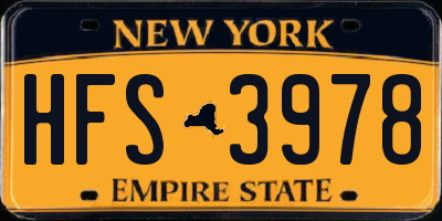 NY license plate HFS3978