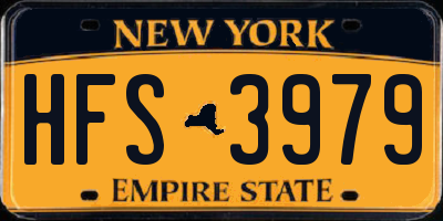 NY license plate HFS3979