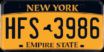 NY license plate HFS3986