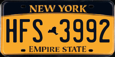 NY license plate HFS3992
