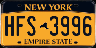 NY license plate HFS3996
