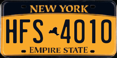 NY license plate HFS4010