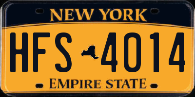 NY license plate HFS4014