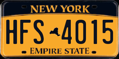 NY license plate HFS4015