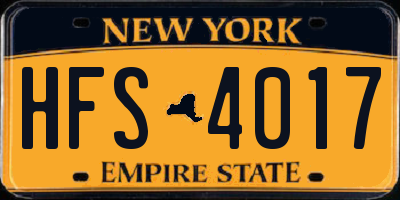 NY license plate HFS4017