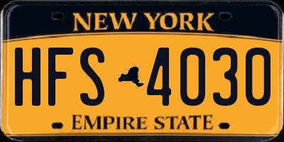NY license plate HFS4030