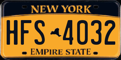 NY license plate HFS4032