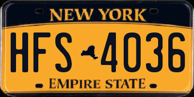 NY license plate HFS4036