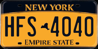 NY license plate HFS4040