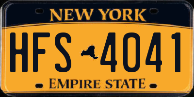 NY license plate HFS4041