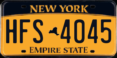NY license plate HFS4045