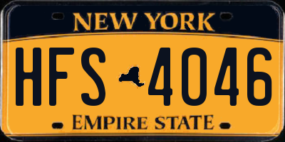 NY license plate HFS4046