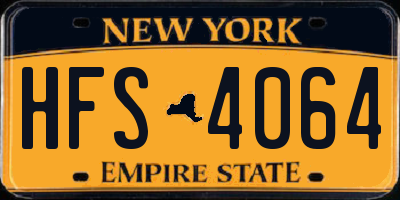 NY license plate HFS4064
