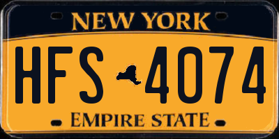 NY license plate HFS4074
