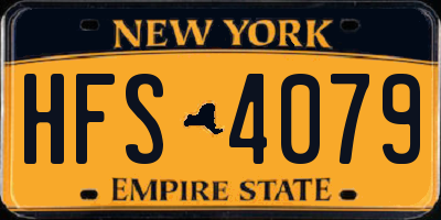 NY license plate HFS4079