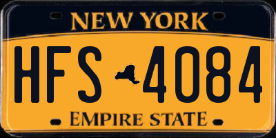NY license plate HFS4084