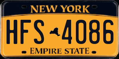 NY license plate HFS4086