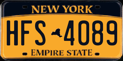 NY license plate HFS4089