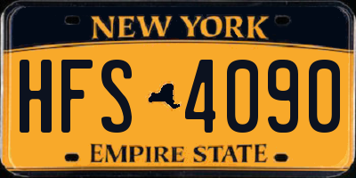 NY license plate HFS4090