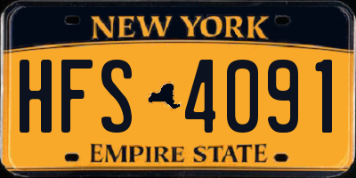 NY license plate HFS4091