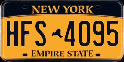 NY license plate HFS4095