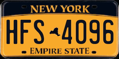 NY license plate HFS4096