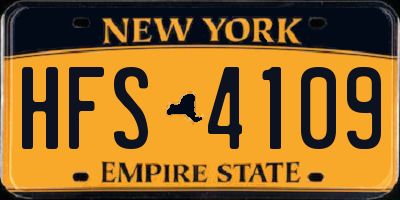 NY license plate HFS4109