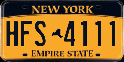 NY license plate HFS4111