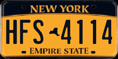 NY license plate HFS4114