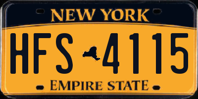 NY license plate HFS4115