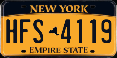 NY license plate HFS4119