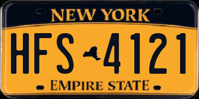 NY license plate HFS4121
