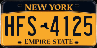 NY license plate HFS4125