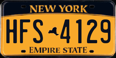 NY license plate HFS4129