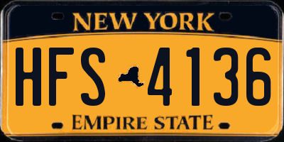 NY license plate HFS4136