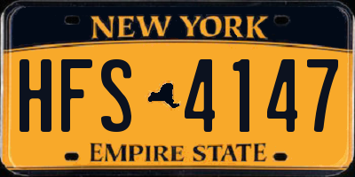NY license plate HFS4147