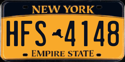 NY license plate HFS4148