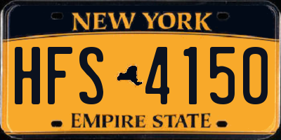 NY license plate HFS4150