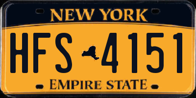 NY license plate HFS4151