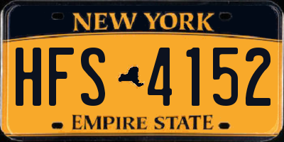 NY license plate HFS4152