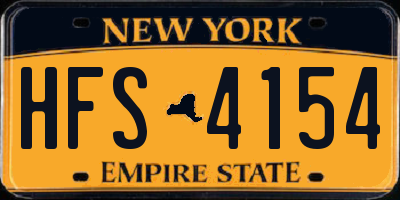 NY license plate HFS4154