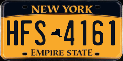 NY license plate HFS4161