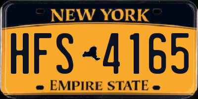 NY license plate HFS4165