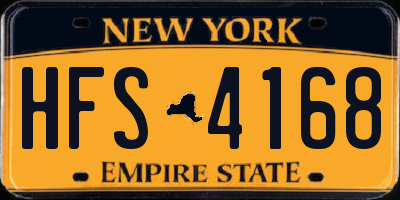 NY license plate HFS4168