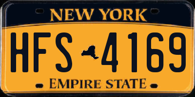 NY license plate HFS4169