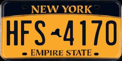 NY license plate HFS4170