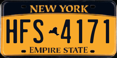NY license plate HFS4171