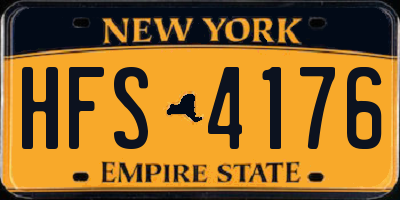 NY license plate HFS4176