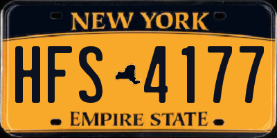 NY license plate HFS4177