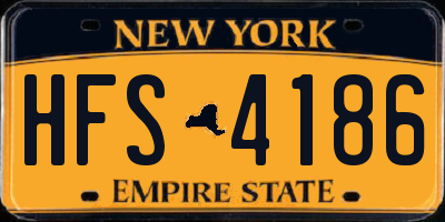 NY license plate HFS4186